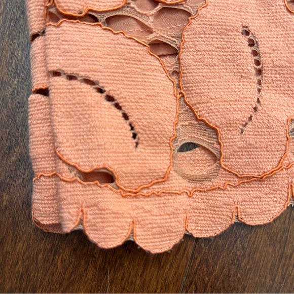 Anthropologie Dolly Lace Trousers Orange Lace Wide-Leg Pants, Size 8 - Picture 7 of 15